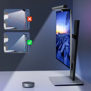 Elesense biurowa bezprzewodowo sterowana lampka LED oświetlenie na monitor 2 szt. czarny (E1129) - Akcesoria do monitorów - miniaturka - grafika 4