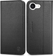 Portfele - Etui z klapką Portfel Skóra Shieldon do Apple iPhone 16e czarny - miniaturka - grafika 1