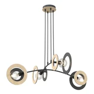 Lampy sufitowe - Skiva lampa wisząca 4xE27 czarna/jasne drewno 1409/4 - miniaturka - grafika 1