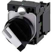 Inne akcesoria elektryczne - Siemens Przełącznik z możliwością podśw 22mm okrągły tworzywo czarny/biały kr pióro 2 poz o-i 3SU1100-2BF60-1BA0 3SU1100-2BF60-1BA0 - miniaturka - grafika 1