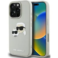 Etui i futerały do telefonów - Etui KARL LAGERFELD HC 3D Rubber Double Heads do Apple iPhone 16 Pro Beżowy - miniaturka - grafika 1