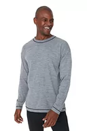 Bluzy męskie - Trendyol Męska bluza z okrągłym dekoltem, gładka, oversize, szara, L, Szary, L - miniaturka - grafika 1