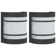 Lampy ogrodowe - vidaXL Kinkiety zewnętrzne, 2 szt., czarne, stal nierdzewna - miniaturka - grafika 1