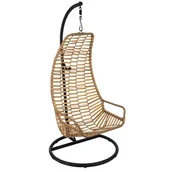 Fotele ogrodowe wiszące - SASKA GARDEN Huśtawka fotel wiszący kokon Slack brązowy czarny galeriasportowa.pl-24825-0 - miniaturka - grafika 1