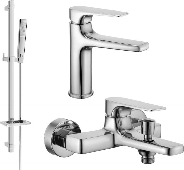 Mexen Lynx DQ72 zestaw wannowy, chrom - 745903DQ72-00