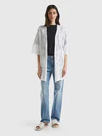 Swetry damskie - Benetton Kardigan w kolorze białym - miniaturka - grafika 1