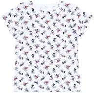 Koszulki i topy damskie - Biała, Wzorzysta Koszulka Myszka Mickey Disney - miniaturka - grafika 1