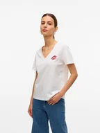 Koszulki i topy damskie - Vero Moda Koszulka w kolorze białym - miniaturka - grafika 1