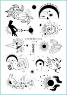Zabawki kreatywne - Tatuaże tymczasowe, zmywalne, symbole magiczne i astrologiczne, format A4 - miniaturka - grafika 1