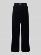 Spodnie damskie - Spodnie sztruksowe o kroju regular fit z czystej bawełny - miniaturka - grafika 1