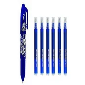 Długopisy - Pilot FRIXION Długopis + 6  wkładów Ścieralnych niebieskie 0,7 - miniaturka - grafika 1
