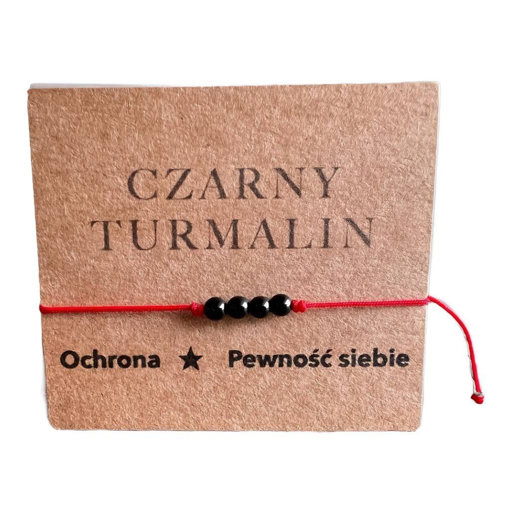 Bransoletka na Czerwonym sznurku Czarny Turmalin