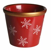 Donice - Osłonka terrakota MERI 12 x 12 x 10 cm czerwono-złoto-biała - miniaturka - grafika 1