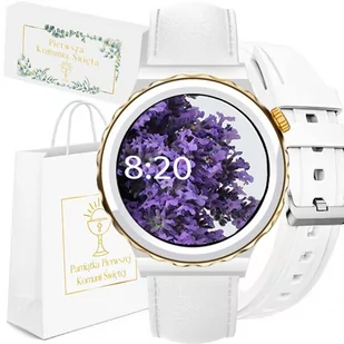 Rubicon E92 pasek skórzany + silikonowy Biały - Smartwatch - miniaturka - grafika 1