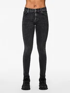 Spodnie damskie - Pieces Dżinsy - Skinny fit - w kolorze antracytowym - miniaturka - grafika 1