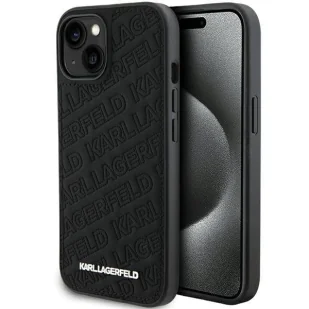 Etui Karl Lagerfeld Quilted K Pattern na iPhone 15 - czarne - Etui i futerały do telefonów - miniaturka - grafika 1