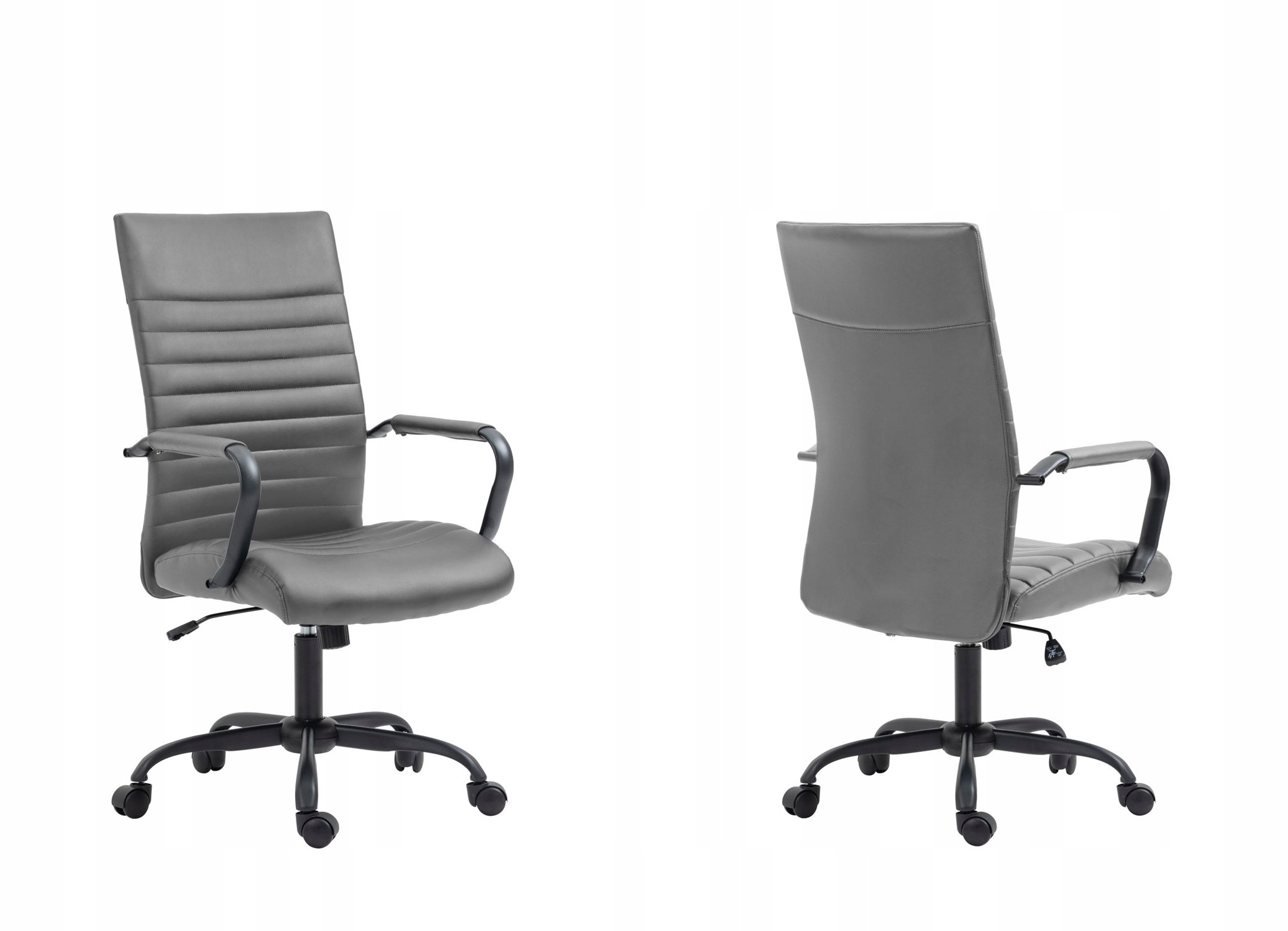 Fotel Pracowniczy MASK Szary Ekoskóra KinMeb