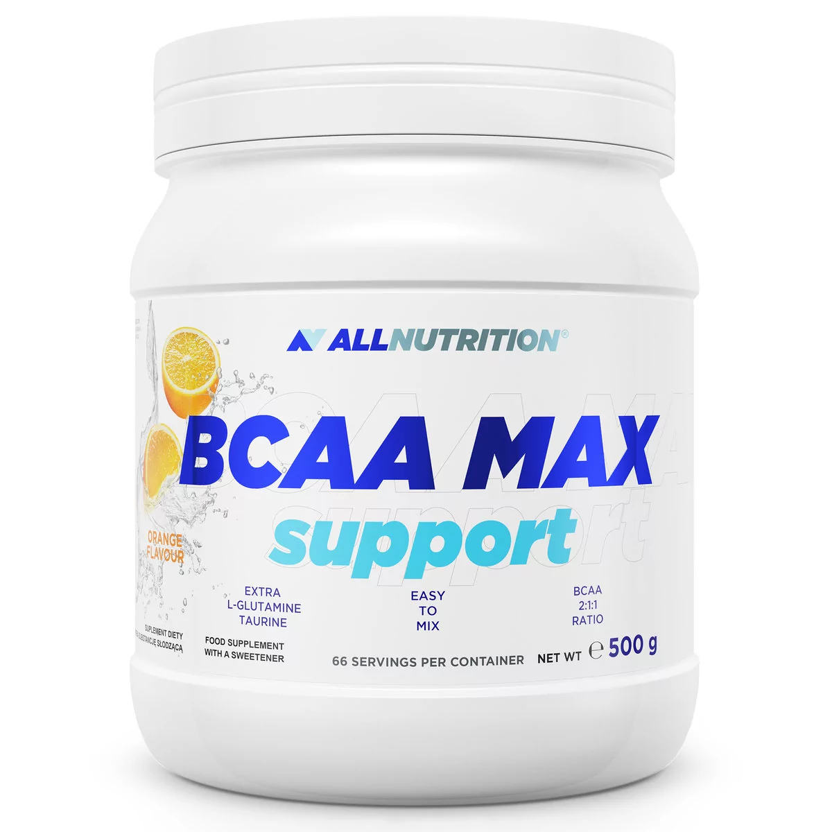 123ratio Allnutrition BCAA Max Support, pomarańczowy, 500g (3266363)