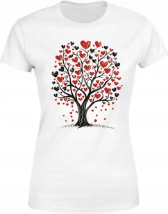 Koszulka damska Drzewo Miłości czerwone serca na drzewie T-shirt damski - Koszulki i topy damskie - miniaturka - grafika 1