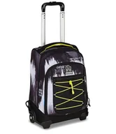 Plecaki szkolne i tornistry - Mitama Wózek szkolny Dr.Trolley #BDBF GLITCH, czarny, plecak z podwójnym przedziałem, wysuwane szelki, wózek szkolny średniej i wyższej, bagaż podręczny, chłopiec, czarne, Taglia Unica, swobodny - miniaturka - grafika 1