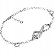 Bransoletki - BRANSOLETKA SREBRNA NIESKOŃCZONOŚĆ SERCE STAL SZLACHETNA 316L 17,5 CM - miniaturka - grafika 1