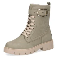 Botki damskie - CAPRICE Damskie sztyblety Lace Boot Flat 9-25211-43, khaki nubuc, 38 EU - miniaturka - grafika 1