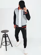 Dresy męskie - Dres męski szaro-czarny Dstreet AX0767-XL - miniaturka - grafika 1