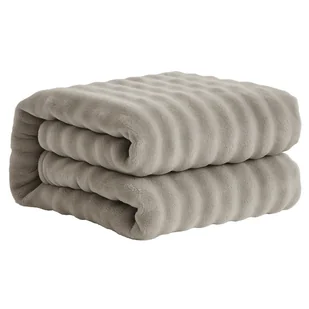 MIĘKKI KOC 130x170 BUBBLE NARZUTA ŁÓŻKO FOTEL KANAPĘ PLED PUSZYSTY BEŻOWY - Koce - miniaturka - grafika 1