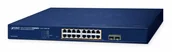 Pozostałe akcesoria sieciowe - PLANET 16-Port 10/100/1000T 802.3at PoE + 2-Port 1000X SFP Web Smart Ethernet Switch (240W PoE Budget, 802.1Q VLAN, Link Aggregation, IGMP Zarządzany L2 Gigabit Ethernet (10/100/1000) Obsługa PoE Niebieski - miniaturka - grafika 1