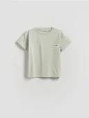 Bluzki dla niemowląt - Reserved - Bawełniany t-shirt - jasnoszary - miniaturka - grafika 1