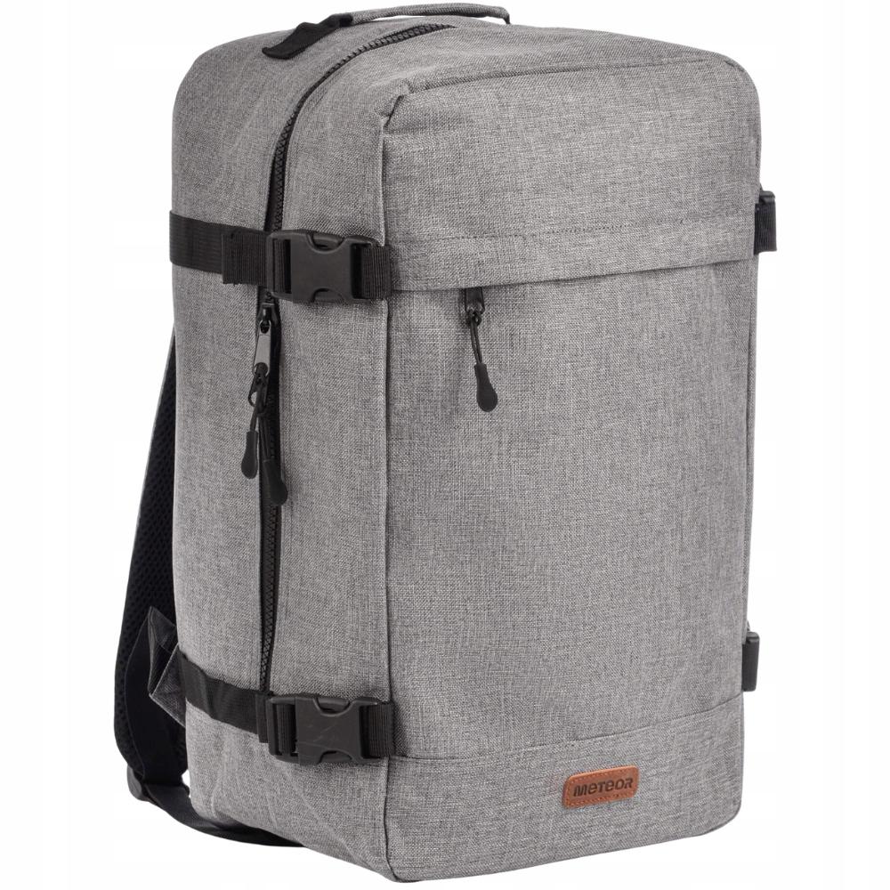 Plecak Kabinowy Podróżny Hermod bagaż podręczny 40x20x25 20l szary melanż