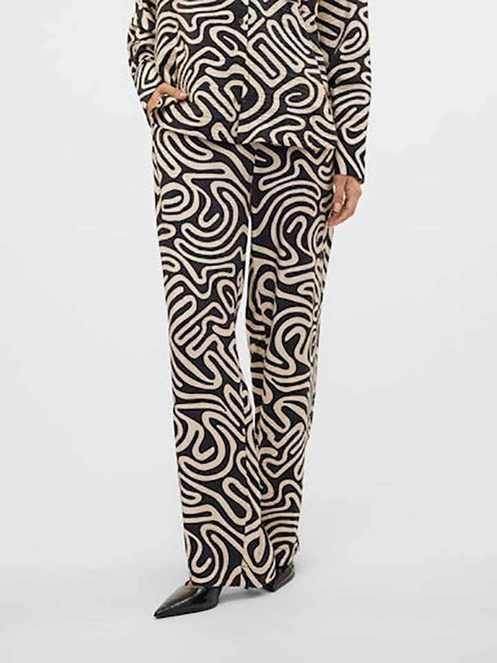 Vero Moda Spodnie w kolorze czarno-beżowym