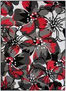 Dywany - Dywan nowoczesny komfort  czarny czerwony kwiaty Z907E BLACK MAYA PP ESM (0.80*1.50) - miniaturka - grafika 1