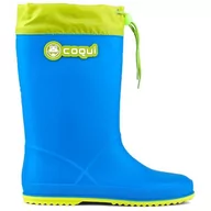 Buty dla dziewczynek - Kalosze Coqui Rainy Collar Jr 8509-100-4713 niebieskie - miniaturka - grafika 1