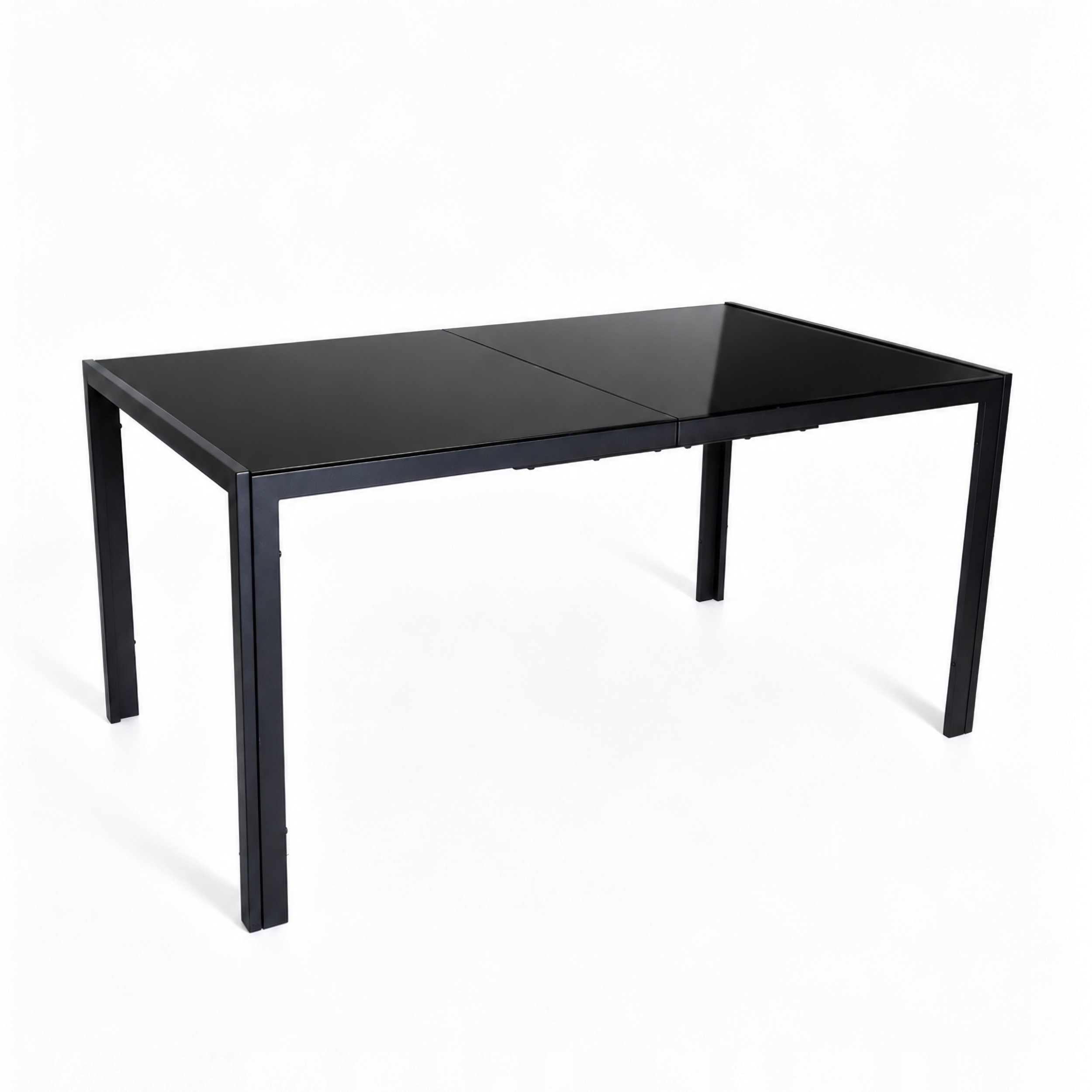 Goodhome Stół ogrodowy tarasowy czarny 150x90 CM 04K KJT7127BL