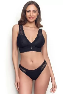 Komplety bielizny - Figi damskie bawełniane mini bikini czarne - grafika 1