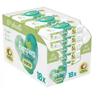 PAMPERS PROCTER & GAMBLE Harmonie Coco chusteczki nawilżane 18 x 42 szt 0% plastic - Chusteczki nawilżane - miniaturka - grafika 1