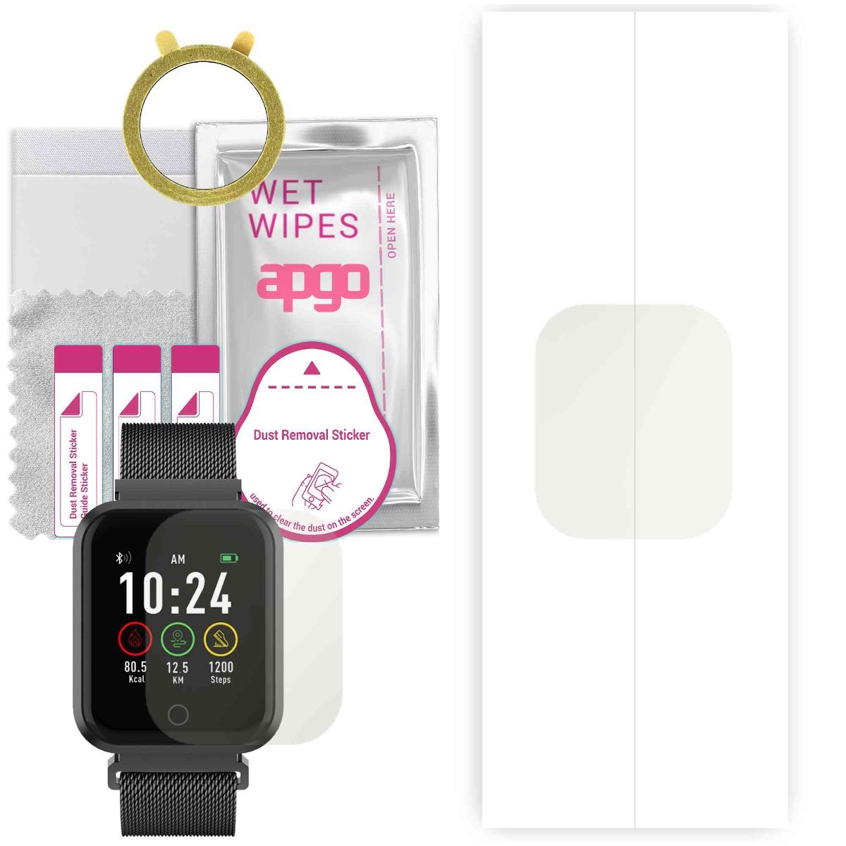 1x Folia hydrożelowa MATOWA do Forever ForeVigo SW-300 - apgo Smartwatch Hydrogel MATTE Protection Ochrona na ekran smartwatcha