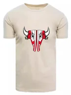 Koszulki męskie - T-shirt męski beżowy Dstreet RX4932-XL - miniaturka - grafika 1