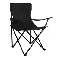 Meble turystyczne - Springos Krzesło turystyczne składane wędkarskie czarne CS0001 - miniaturka - grafika 1