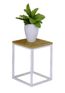 Kwietniki - Skandynawski stojak na kwiaty biały + dąb artisan N0-E63 - miniaturka - grafika 1