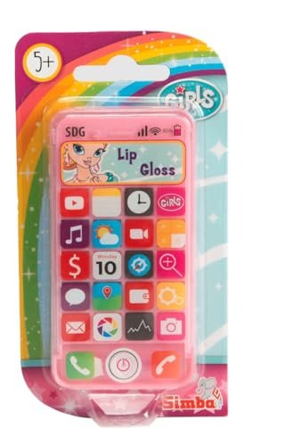 Simba 105560103 Steffi Love Girls błyszczyk do ust, brokatowa pomadka, fajne etui na telefon komórkowy, 11 cm telefon komórkowy, od 5 lat