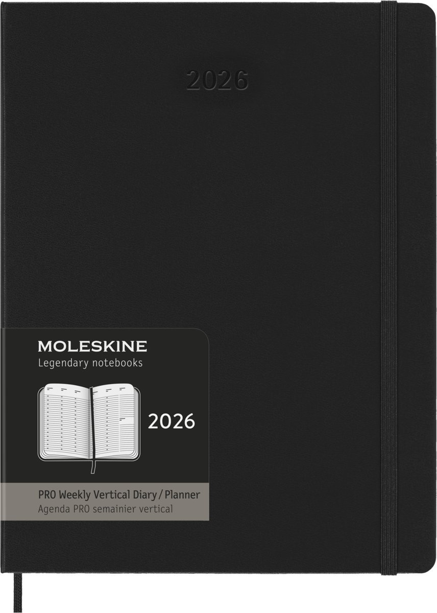 MOLESKINE kalendarz 2026 CZARNY PRO EXTRA LARGE (19x25)
