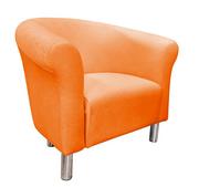 Fotele - ATOS Fotel Milo Mikrofaza 12 pomarańczowy nogi chrom - miniaturka - grafika 1
