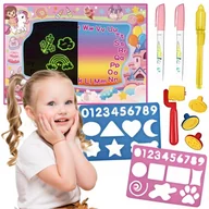 Maty edukacyjne - WOOPIE Mata Wodna do Malowania 2w1 XXL 100x70cm Świeci w Ciemności - miniaturka - grafika 1