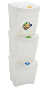 3 sztuki białych sztaplowanych koszy na śmieci H4-K69 - Kosze na śmieci - miniaturka - grafika 1