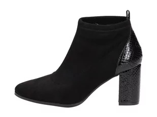 Czarne botki, buty damskie zimowe S.Barski L50 - S.BARSKI - Botki damskie - miniaturka - grafika 1