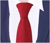 Krawaty i muchy męskie - ŻAKARDOWY Krawat Męski w Kropki BORDOWY RC102 - miniaturka - grafika 1