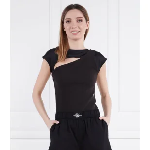 CALVIN KLEIN JEANS Bluzka | Slim Fit - Bluzki damskie - miniaturka - grafika 1