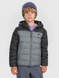 4F Kurtka puchowa z wypełnieniem syntetycznym chłopięca - szara 122 (6-7 lat) - Kurtki i kamizelki sportowe męskie - miniaturka - grafika 1